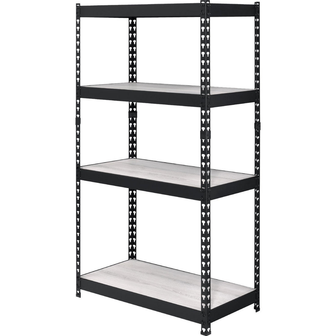 4 Tier Bookshelf With Mdf Adjustable Shelves, Black Black Metal & Wood