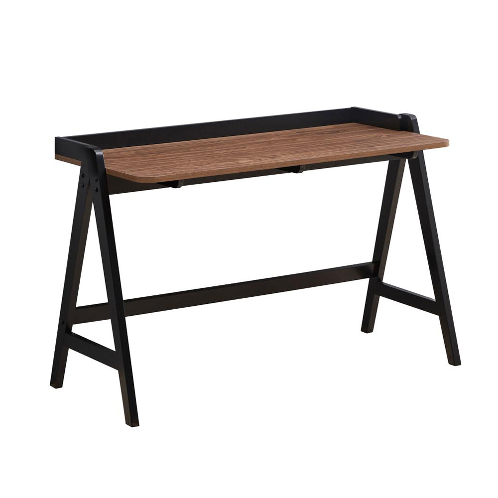 Writing Desk With Usb Ports In Walnut And Black Walnut Black Writting Desk Rectangular Rubber Wood