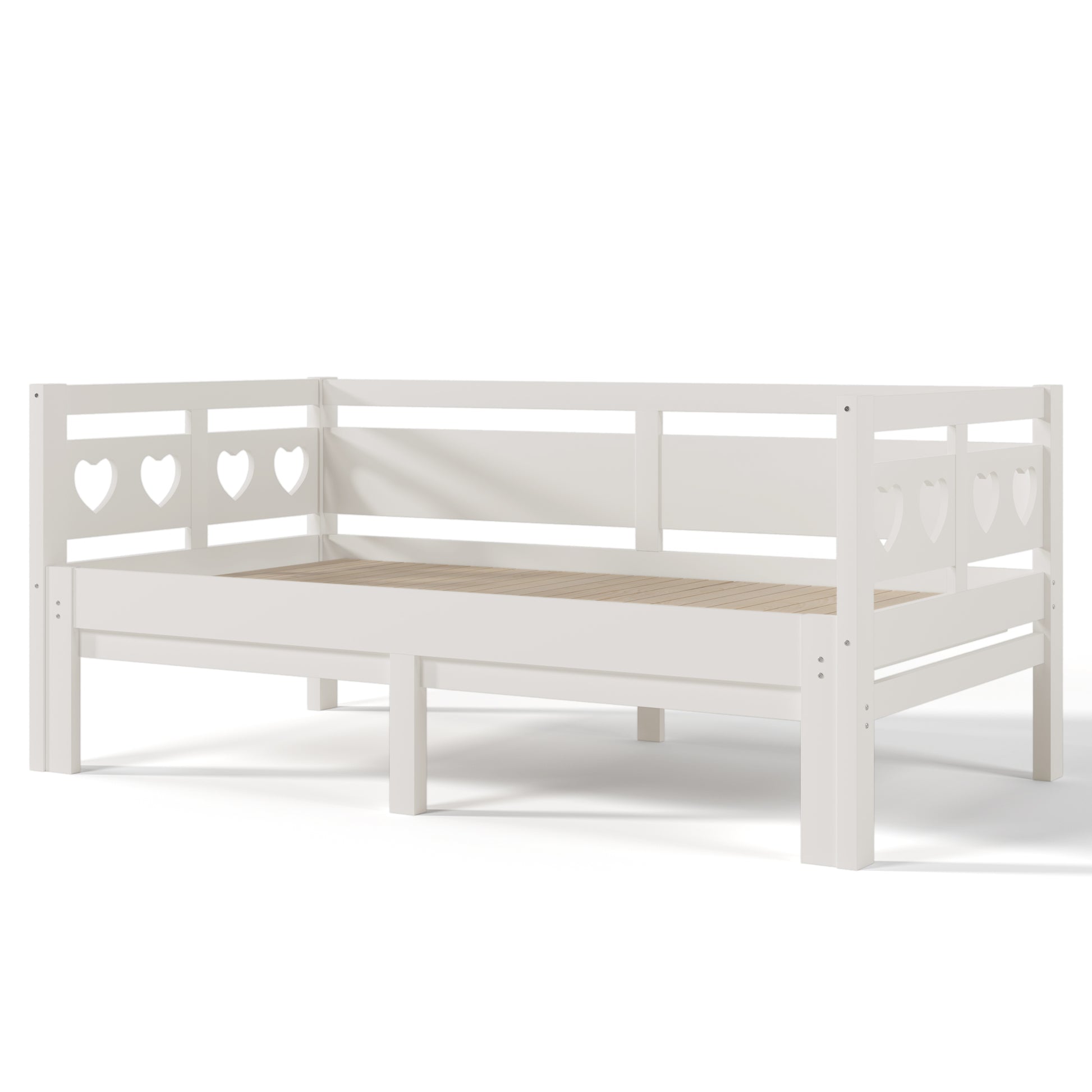 Twin Extending Daybed With Trundle, Wooden Daybed, White Twin White Solid Wood Mdf