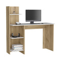 Writing Desk, Four Shelves, White Pine Multicolor Particle Board Particle Board