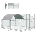 Pawhut Large Chicken Coop Metal Chicken Run With Waterproof And Anti Uv Cover, Dome Shaped Walk In Fence Cage Hen House For Outdoor And Yard Farm Use, 1