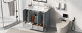 36'' Bathroom Vanity With Resin Sink Combo,Solid Wood Frame Bathroom Storage Cabinet, Freestanding Vanity Set With 4 Soft Closing Doors& 2 Drawers 2 Grey 4 5 Adjustable Shelves Bathroom Freestanding Solid Wood Mdf Resin Painted