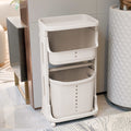 Laundry Basket Plastic Hamper 2 Tier Storage Sorter Hampers With Wheels For Kitchen Bedroom Bathroom Free Standing Storage Baskets White White Plastic