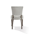 20 Inch Upholstered Solid Timber Flared Dining Chair, Set Of 2, Light Gray Gray Wood Fabric