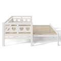 Twin Extending Daybed With Trundle, Wooden Daybed, White Twin White Solid Wood Mdf