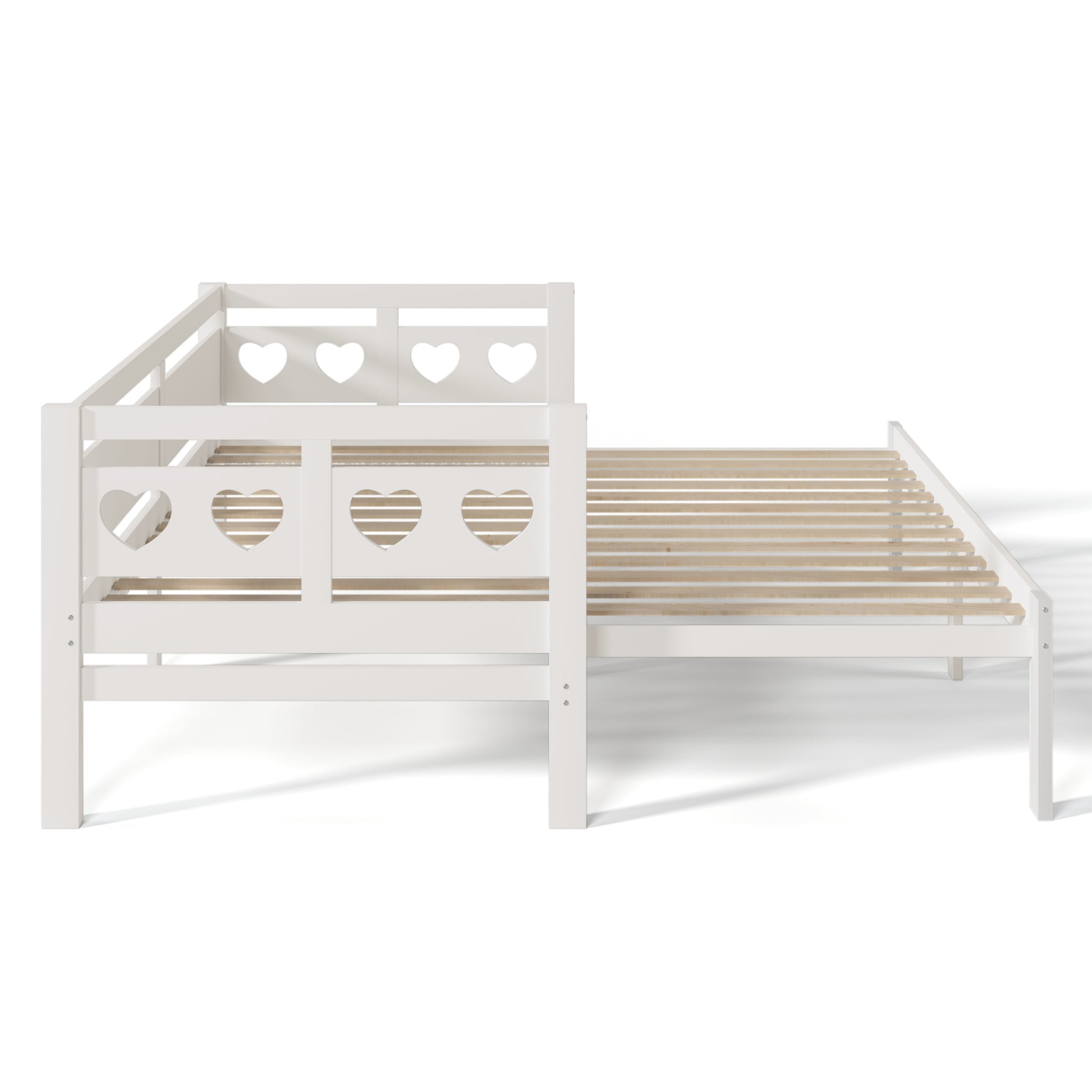 Twin Extending Daybed With Trundle, Wooden Daybed, White Twin White Solid Wood Mdf