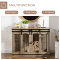 Pawhut Dog Crate Furniture With Divider, Dog Crate End Table For Small To Large Dogs, Large Indoor Dog Kennel With Double Doors, 47