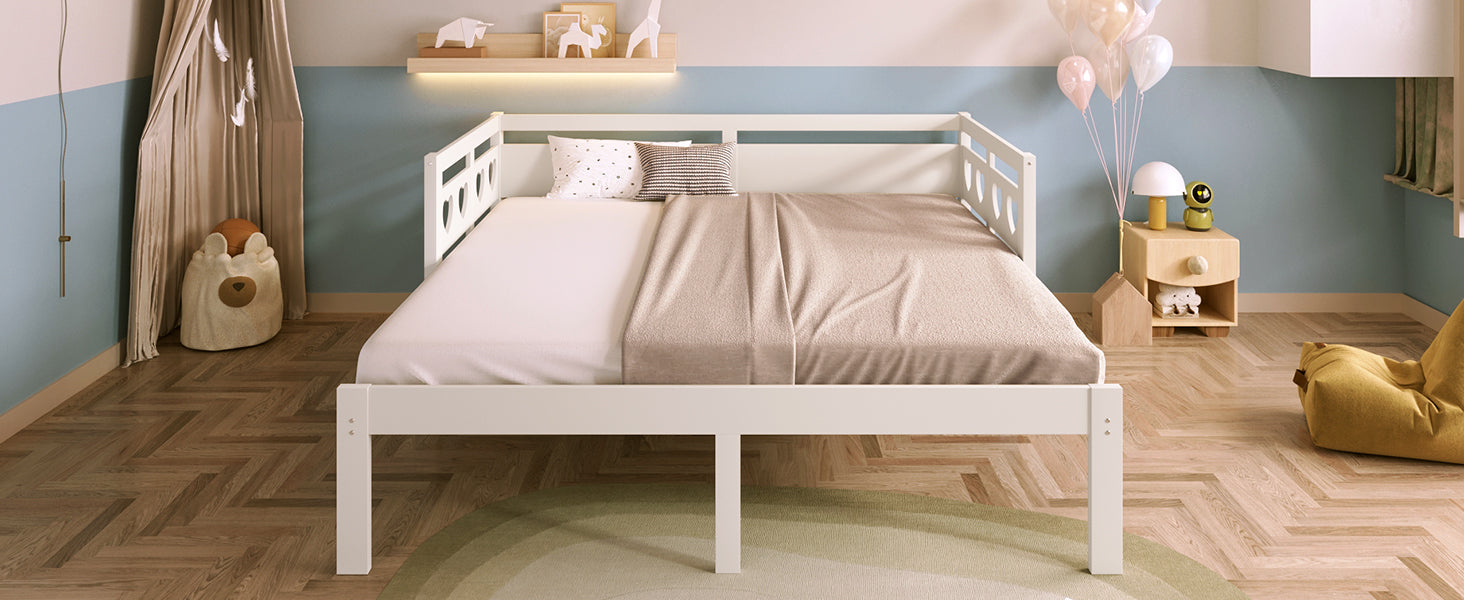 Twin Extending Daybed With Trundle, Wooden Daybed, White Twin White Solid Wood Mdf