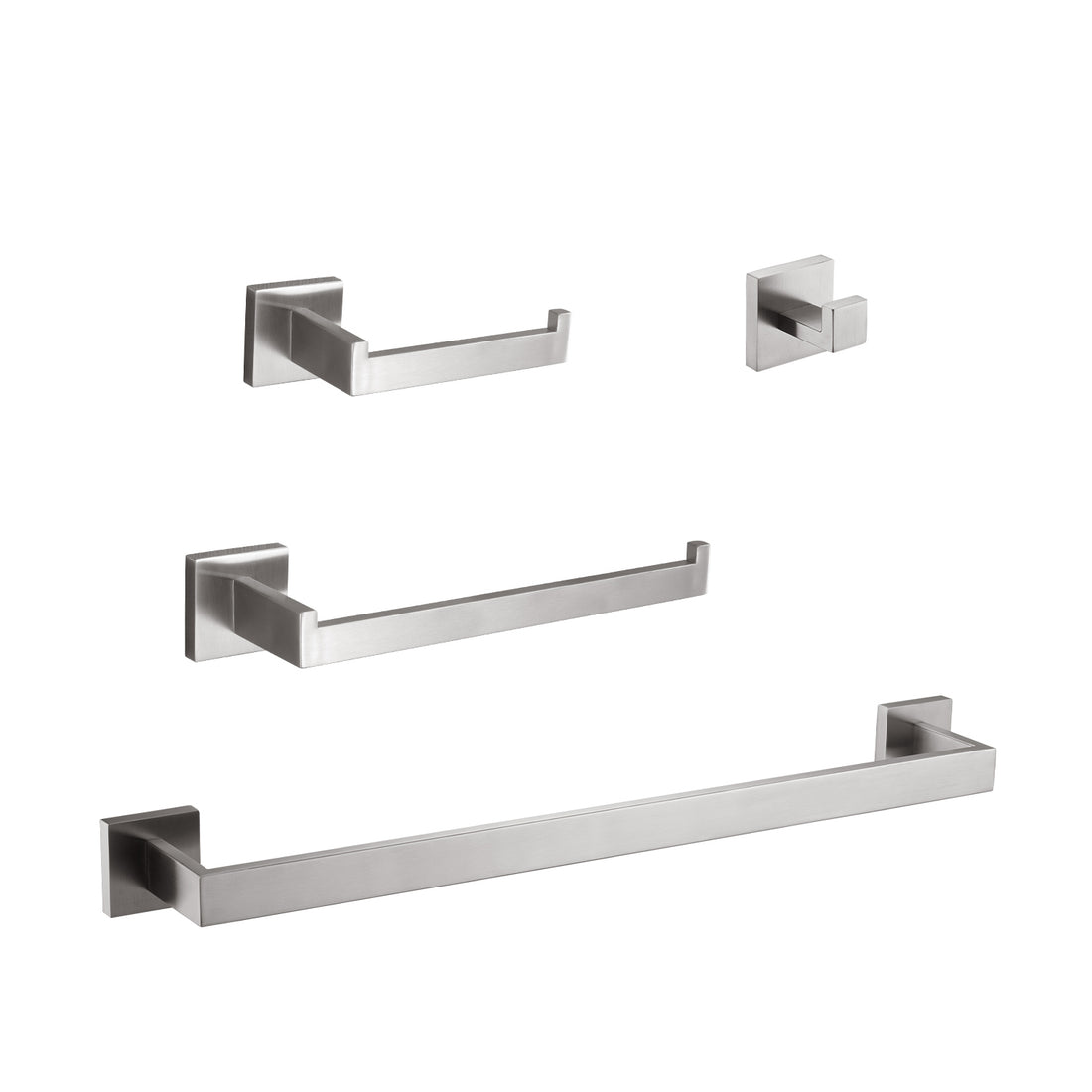 4 Piece Bathroom Hardware Set Brushed Nickel Stainless Steel