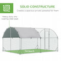 Pawhut Large Chicken Coop Metal Chicken Run With Waterproof And Anti Uv Cover, Dome Shaped Walk In Fence Cage Hen House For Outdoor And Yard Farm Use, 1