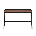 Writing Desk With Usb Ports In Walnut And Black Walnut Black Writting Desk Rectangular Rubber Wood