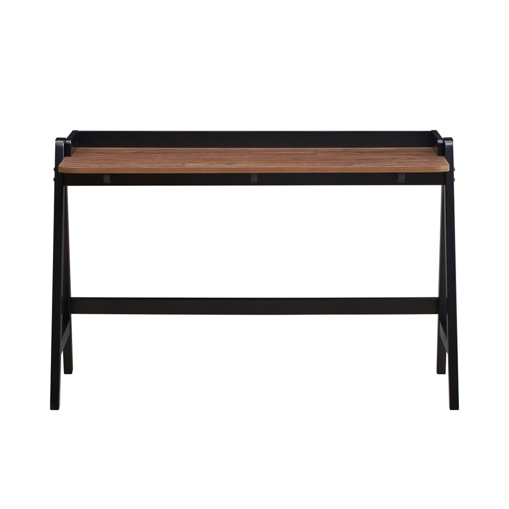 Writing Desk With Usb Ports In Walnut And Black Walnut Black Writting Desk Rectangular Rubber Wood