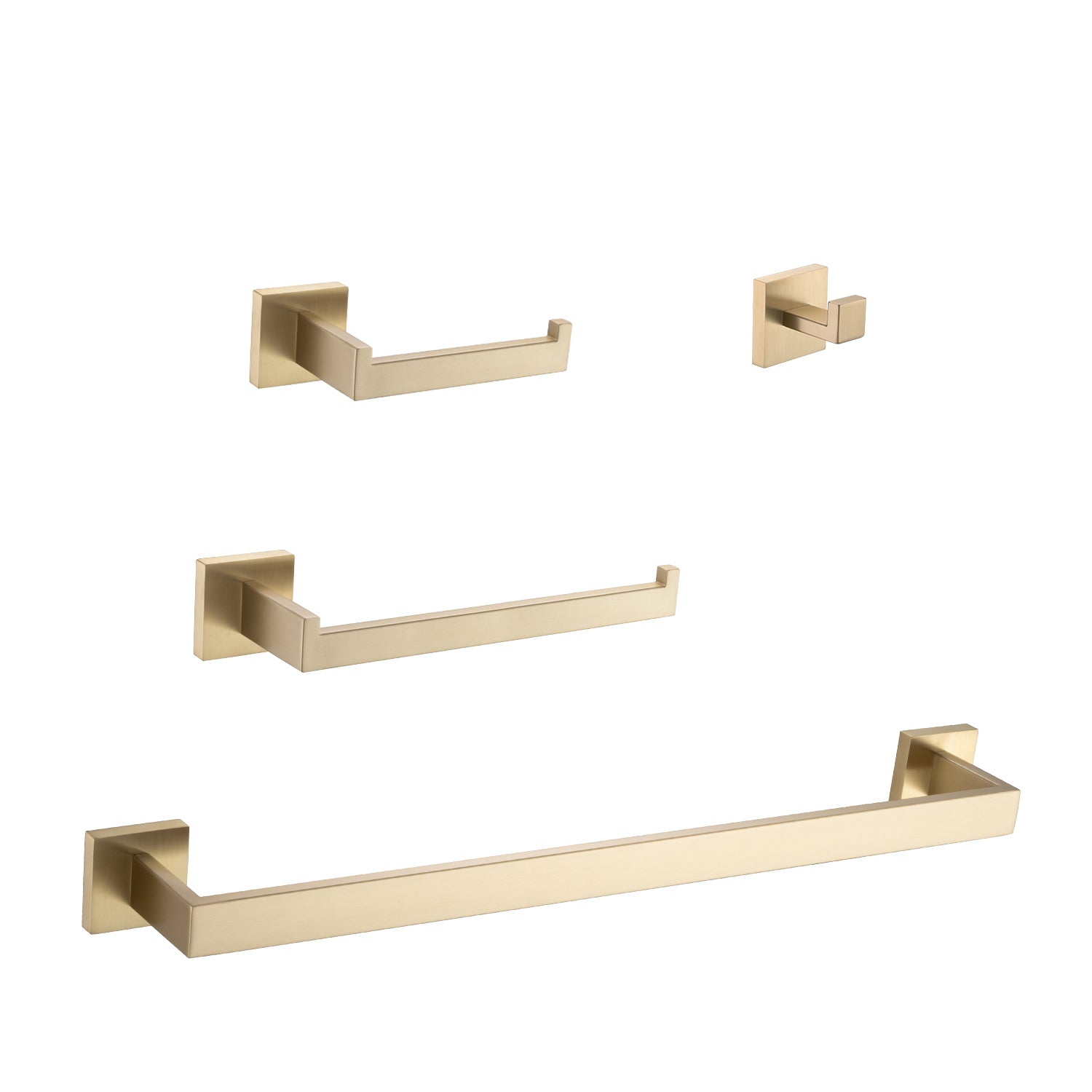 4 Piece Bathroom Hardware Set Brushed Gold Stainless Steel