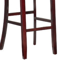 Barstool Withseat And Ladder Back, Espresso Brown Brown Wood Fabric