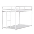 Adam Twin Over Twin Metal Bunk, White Twin Box Spring Not Required White Metal Bedroom Bed Frame Metal Metal