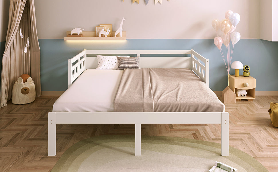 Twin Extending Daybed With Trundle, Wooden Daybed, White Twin White Solid Wood Mdf