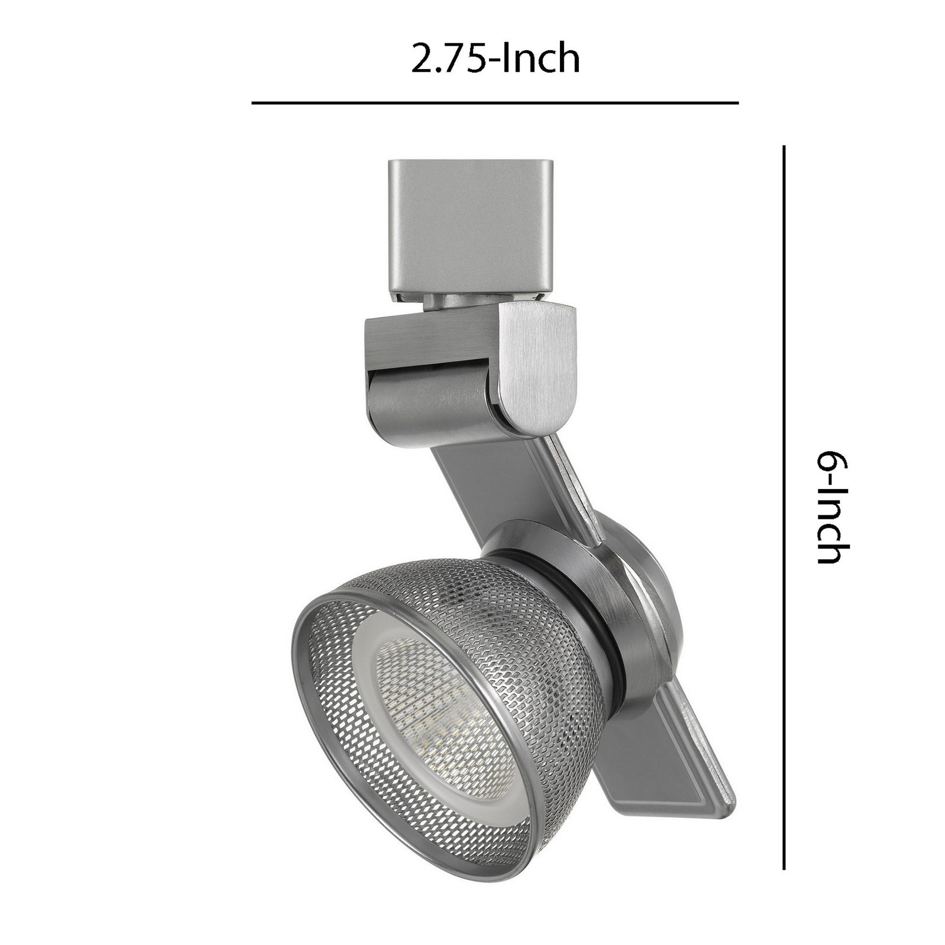 12W Integrated Led Metal Track Fixture With Mesh Head, Silver Silver Metal