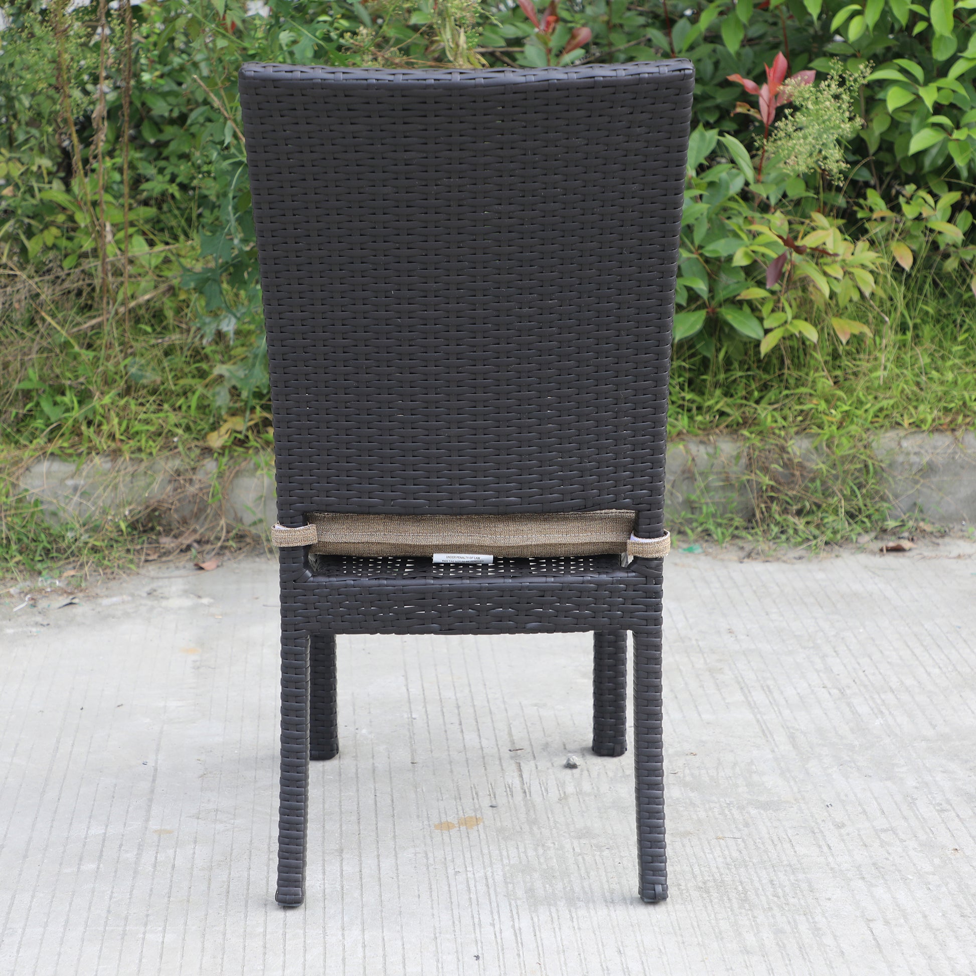 Balcones Outdoor Wicker Dining Chairs With Cushions, Set Of 8, Brown Chocolate Brown Aluminium Wicker