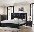 1Pc Modern Glam Style Black Finish Glam Five Drawer Chest Pattern Wooden Bedroom Furniture Black Bedroom Modern Solid Wood