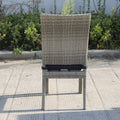 Balcones Outdoor Wicker Dining Chairs With Cushions, Set Of 8, Gray Navy Gray Aluminium Wicker