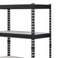 4 Tier Bookshelf With Mdf Adjustable Shelves, Black Black Metal & Wood