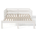 Twin Extending Daybed With Trundle, Wooden Daybed, White Twin White Solid Wood Mdf