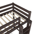 Twin Loft Bed With Wardrobe, Storage Shelves And Ladder, Espresso Twin Espresso Solid Wood Mdf