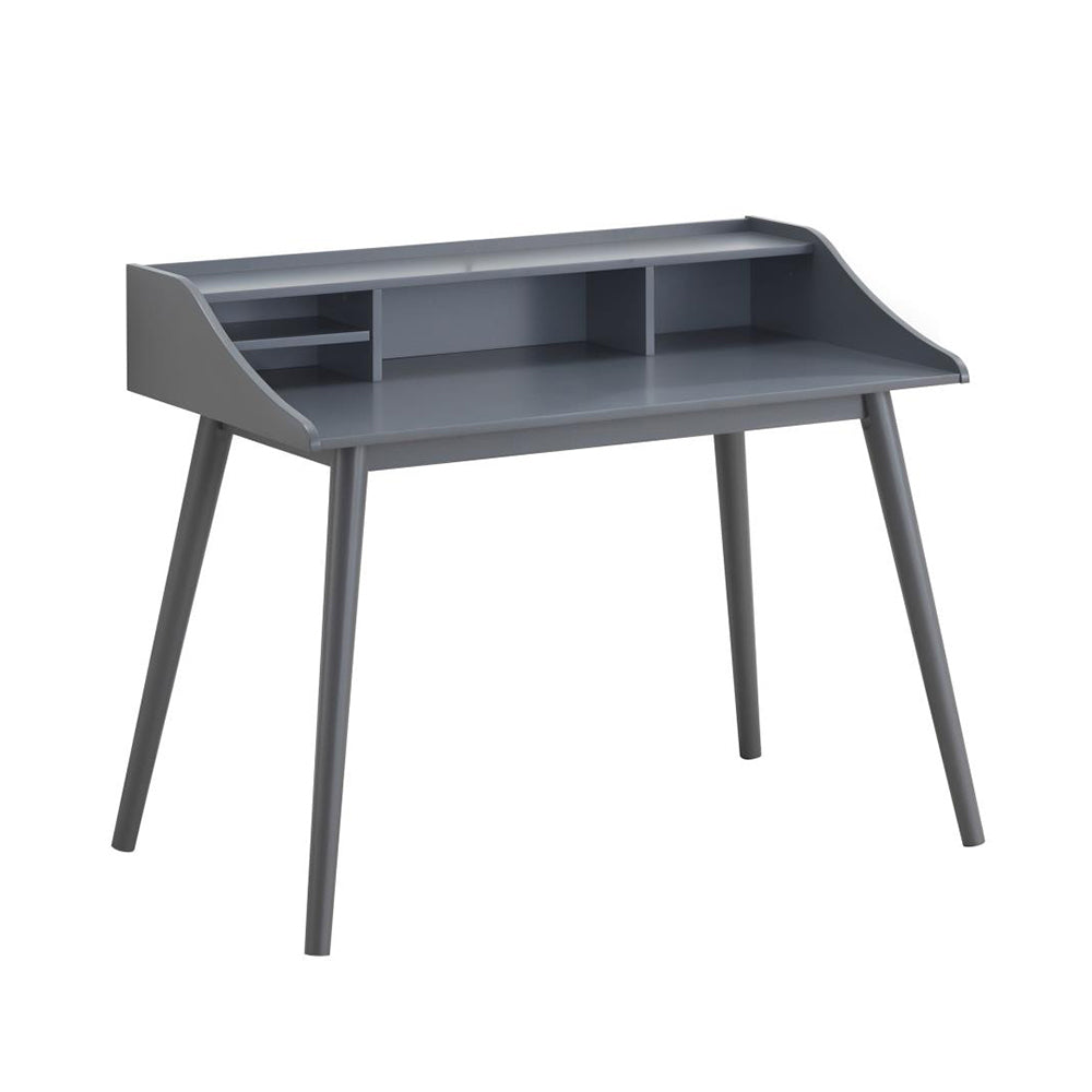 4 Compartment Writing Desk In Grey Grey Writting Desk Rectangular Mdf