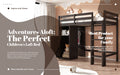 Twin Loft Bed With Wardrobe, Storage Shelves And Ladder, Espresso Twin Espresso Solid Wood Mdf