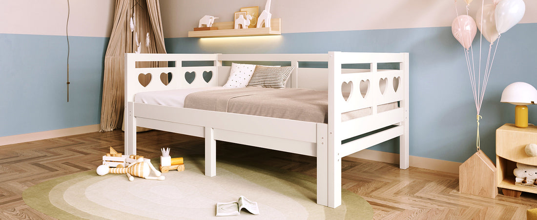 Twin Extending Daybed With Trundle, Wooden Daybed, White Twin White Solid Wood Mdf