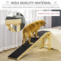 Pawhut Dog Ramp For Bed, Pet Ramp For Dogs With Non Slip Carpet And Top Platform, 74