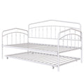 Fox Twin Daybed With Twin Trundle, White Box Spring Not Required Twin White Metal Bedroom Daybeds Metal