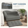 Pawhut Pet Sofa, Dog Couch, Elevated Pet Bed For Small And Medium Dogs, With Hidden Storage, Soft Tufted Cushion, Gray Gray Wood