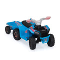 6V Kids Electric Atv, Toddler Ride On Car With Trailer, Music, Bluetooth And Power Display For Boys And Girls, Blue Blue Polypropylene