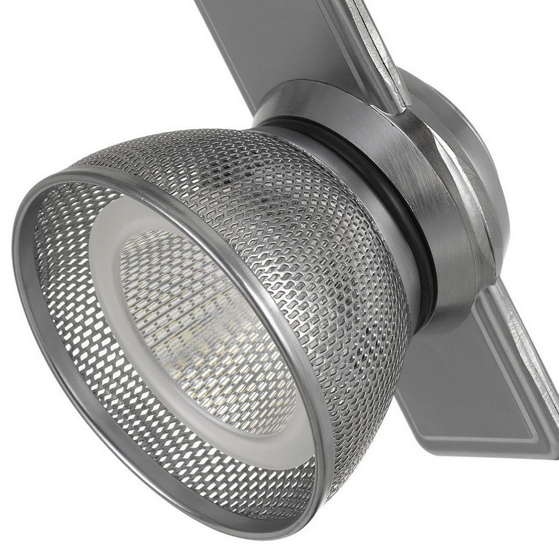 12W Integrated Led Metal Track Fixture With Mesh Head, Silver Silver Metal