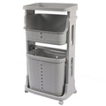 Laundry Basket Plastic Hamper 2 Tier Storage Sorter Hampers With Wheels For Kitchen Bedroom Bathroom Free Standing Storage Baskets Gray Gray Plastic