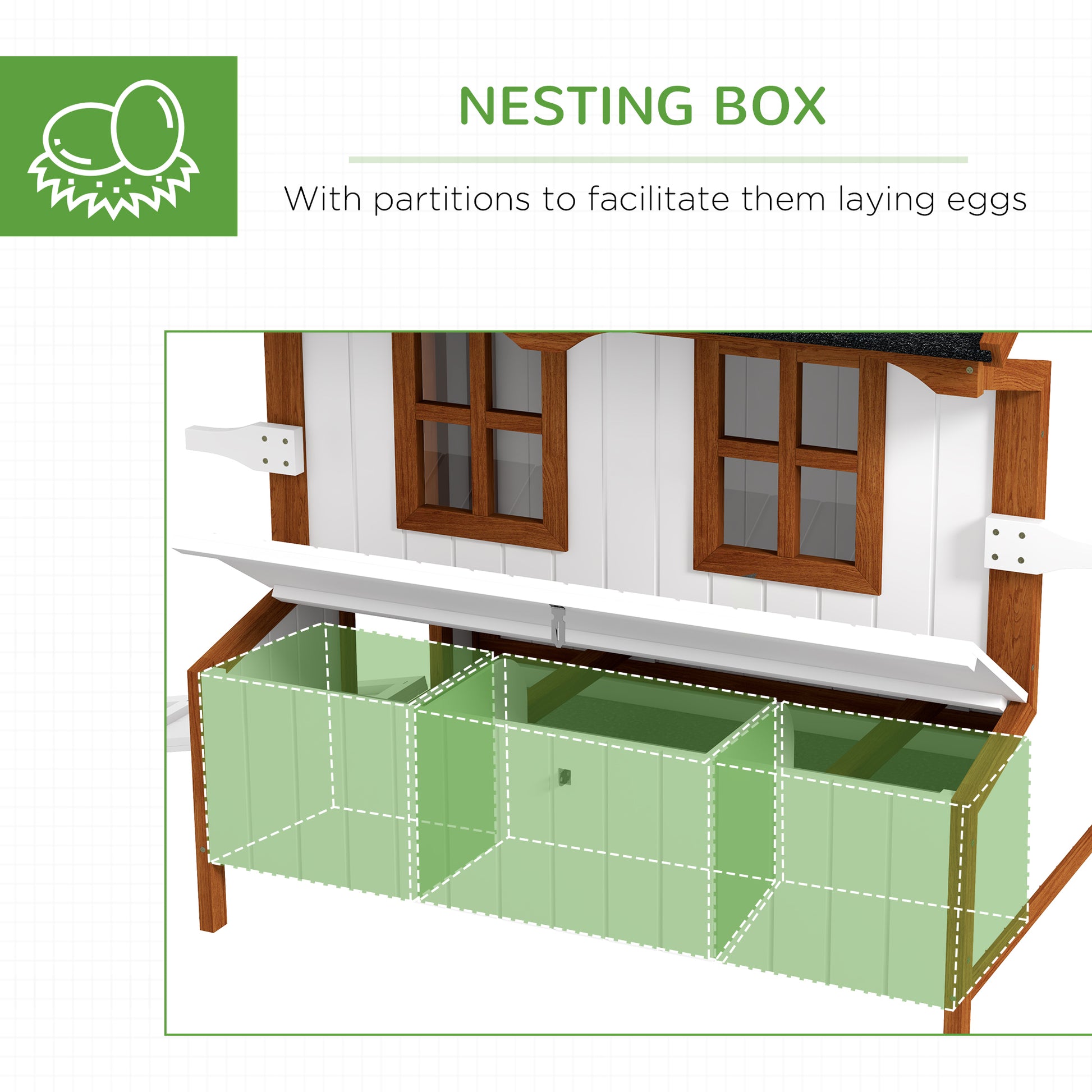 Pawhut 47" Chicken Coop Wooden Chicken House Rabbit Hutch Raised Poultry Cage Portable Hen Pen Backyard With Nesting Box And Handles Multicolor Wood