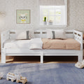 Twin Extending Daybed With Trundle, Wooden Daybed, White Twin White Solid Wood Mdf