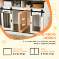 Pawhut Dog Crate Furniture For Large Dogs Or Double Dog Kennel For Small Dogs With Shelves, Sliding Doors, 47