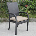 Balcones Outdoor Wicker Dining Chairs With Cushions, Set Of 8, Brown Chocolate Brown Aluminium Wicker