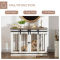 Pawhut Dog Crate Furniture With Divider, Dog Crate End Table For Small To Large Dogs, Large Indoor Dog Kennel With Double Doors, 47