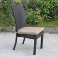 Balcones Outdoor Wicker Dining Chairs With Cushions, Set Of 8, Brown Chocolate Brown Aluminium Wicker