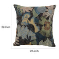 Contemporary Style Floral Designed Set Of 2 Throw Pillows, Multicolor Multicolor Polyester