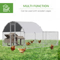 Pawhut Large Chicken Coop Metal Chicken Run For Chickens With Waterproof And Anti Uv Cover, Dome Shaped Walk In Fence Cage Hen House For Outdoor And Yard Farm Use, 1