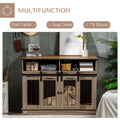 Pawhut Dog Crate Furniture For Large Dogs Or Double Dog Kennel For Small Dogs With Shelves, Sliding Doors, 47