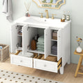 36'' Bathroom Vanity With Resin Sink Combo,Solid Wood Frame Bathroom Storage Cabinet, Freestanding Vanity Set With 4 Soft Closing Doors& 2 Drawers 2 White 4 5 Adjustable Shelves Bathroom Freestanding Solid Wood Mdf Resin Painted