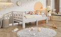 Twin Extending Daybed With Trundle, Wooden Daybed, White Twin White Solid Wood Mdf