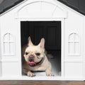 Pawhut Plastic Dog House, Water Resistant Puppy Shelter Indoor Outdoor With Door, Easy To Assemble, For Medium And Small Dogs, Gray Gray Polypropylene