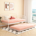 Fox Twin Daybed With Twin Trundle, White Box Spring Not Required Twin White Metal Bedroom Daybeds Metal