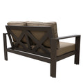 Colorado Outdoor Patio Furniture Brown Aluminum Framed Garden Loveseat With Chocolate Cushions Brown Aluminium Aluminum